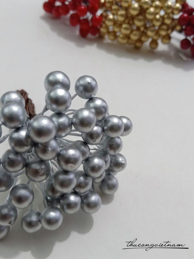 Sợi Cherry 2 đầu - Bạc nhũ